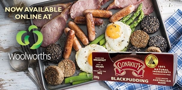Clonakilty Blackpudding now available online at Woolworths
