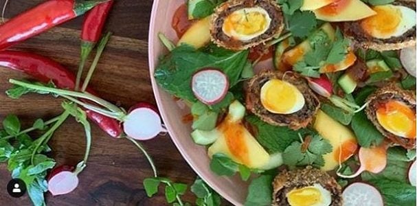 Clonakilty Blackpudding scotch egg with Asian salad
