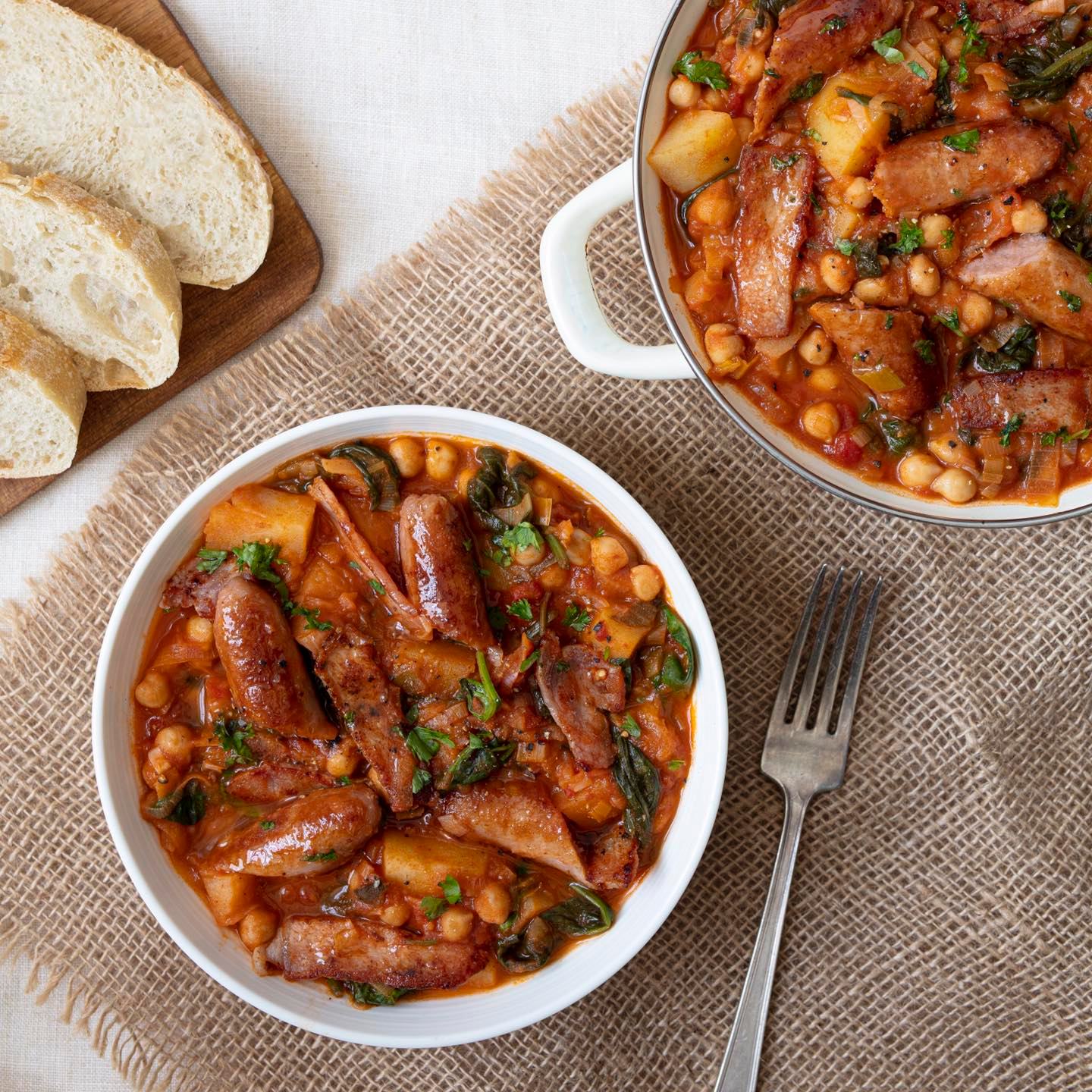 CLONAKILTY SAUSAGE AND CHICKPEA CASSEROLE